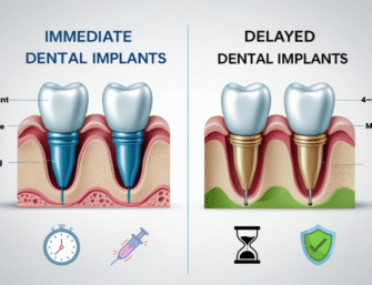 infographic showing immediate dental implants vs delayed dental implants